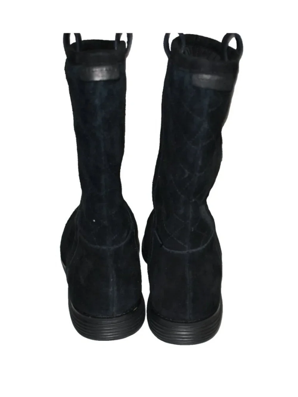 New Cole Haan Roper Grand Waterproof Boot Black Suede Sz 9.5 B W000929 DD23